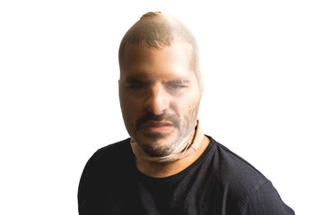 Obraz premium Krimineller mit übergezogener Damenstrumpfhose