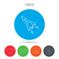 Startup business icon. Rocket sign.