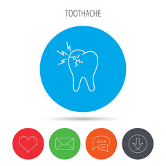 Fototapeta premium Toothache icon. Dental healthcare sign.