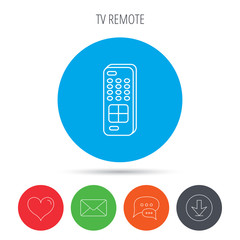 Remote control icon. TV  channels sign.