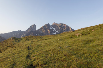 Obraz premium Mountain Panorama of the Dolomites as viewed from passo di Giau