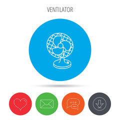 Ventilator icon. Fan or propeller sign.