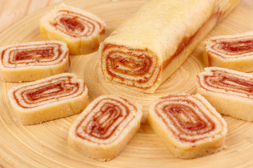 Bolo de rolo (swiss roll, roll cake) Brazilian dessert