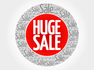 HUGE SALE vector words cloud, business concept background