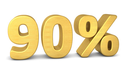 90 prozent symbol 3d gold