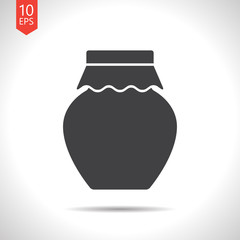 Vector color flat homemade jam bottle template