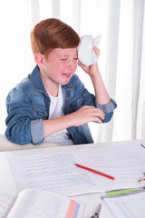 Naklejka premium small boy with pain and tears