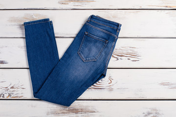 Pair of blue jeans.