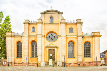 Fototapeta na wymiar Saint Nicholas church, Galma stan, Old town of Stockholm, Sweden.