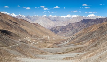 View from Khardung La pass to Karakoram range