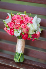 Bridal bouquet of various flowers
