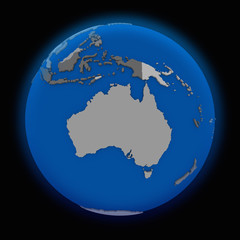 Naklejka premium Australia on political Earth