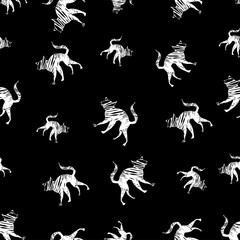 Halloween icons seamless of cat. Vector