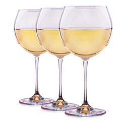 Set from glasses with wine isolated on a white 