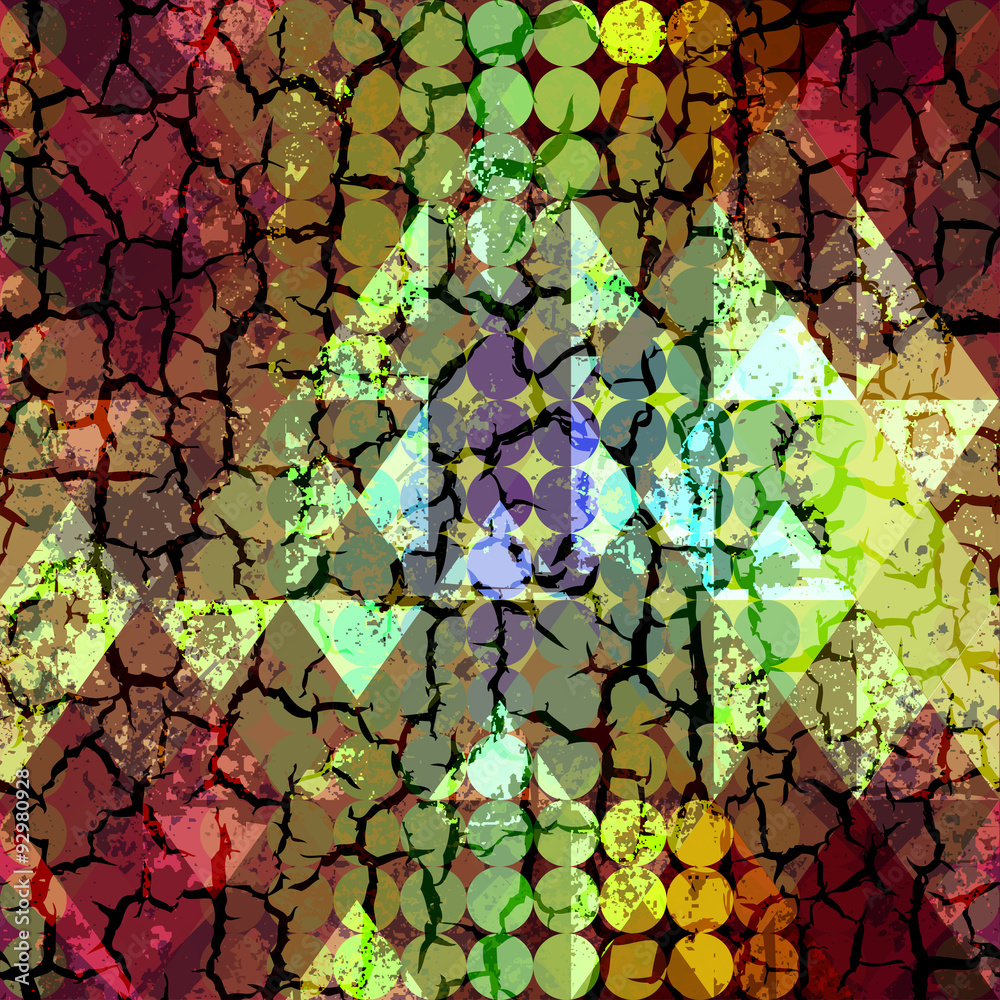 Aufkleber geometric pattern with grunge effect.