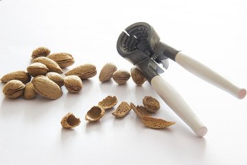almond nuts isolated on white background close up