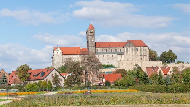 Time-lapse viedo of castle and church in Quedlinburg, Germany
