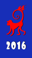 Красная огненная обезьяна-символ 2016г. - 92982304