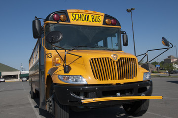 Schoolbus at Car Park in Bardstown Kentucky USA