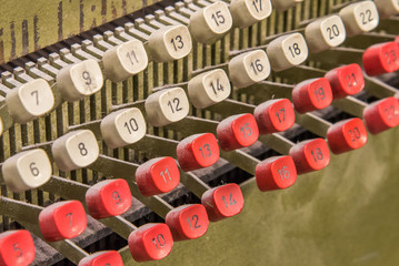 Obraz premium Detail from old punch card machine