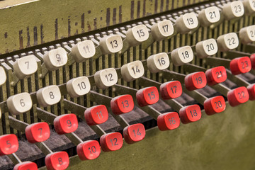 Detail from old punch card machine - 13