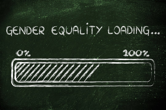 gender equality loading, progess bar illustration