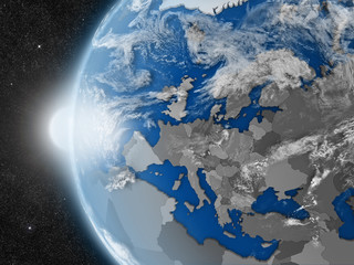 European continent from space