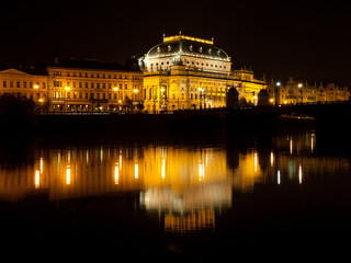 Fototapeta na wymiar National Theatre in Prague at night