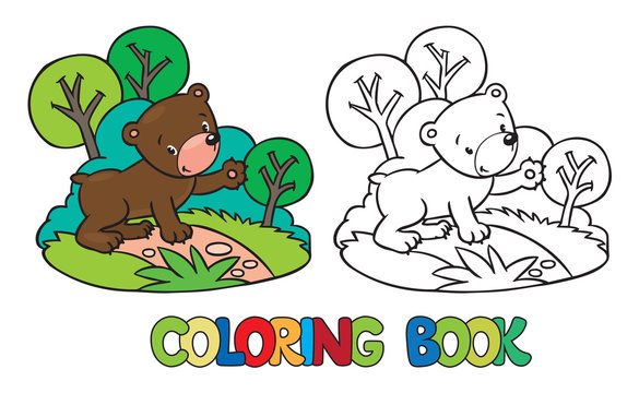 Coloring book of little funny bear