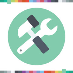 Hammer and wrench icon.