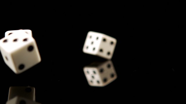 Dice falling and bouncing