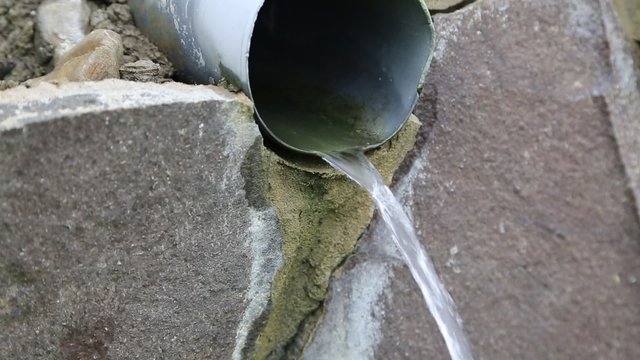 Water flows from pipe