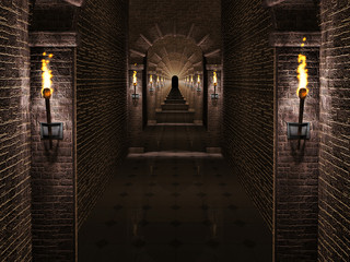Medieval castle corridor
