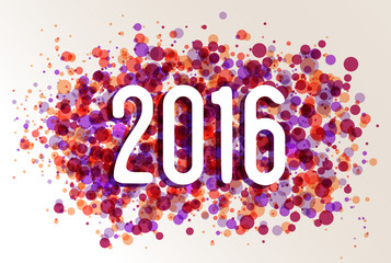 Happy New year 2016 circle color splash background
