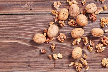 Walnuts on a table