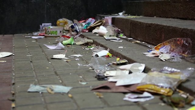 Garbage lying on the street