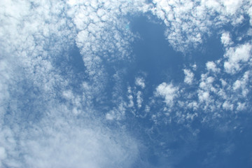 Blue sky white fluffy cloud