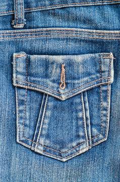 Blue jeans pocket.