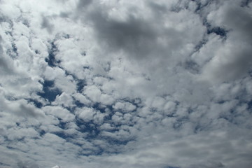 Blue sky white fluffy cloud