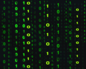  Digital technology and abstract binary code background