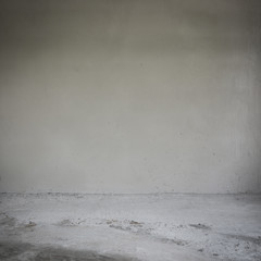 empty room plaster mortar wall and cement floor in construction
