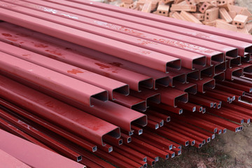 pile of steel bar for building construction