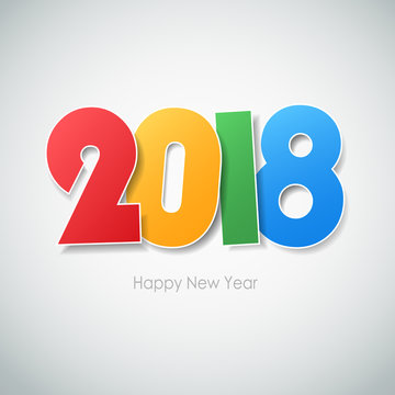 Happy new year 2018  greeting card. Vector illustration eps10