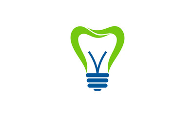 illustration logo combination from tooth or dental with lightbulb logo design concept