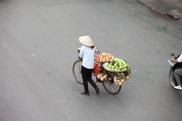 Hanoi, Vietnam, September 30, 2014: Life in Vietnam- Hanoi,Vietnam Street vendors in Hanoi's Old...