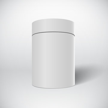 Realistic Vector White Tin Can Template Isolated on White Backgr