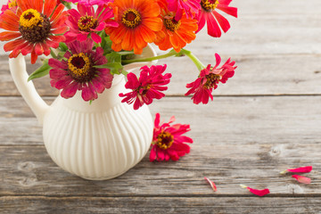 Bouquet of zinnia flowers