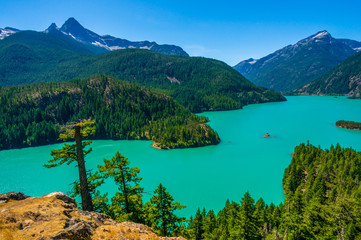 Naklejka premium Amazing view of Diablo Lake at North Cascades national park, Washington