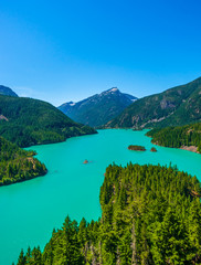 Fototapeta na wymiar Amazing view of Diablo Lake at North Cascades national park, Washington