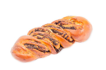 Pie with poppy seeds on a light background